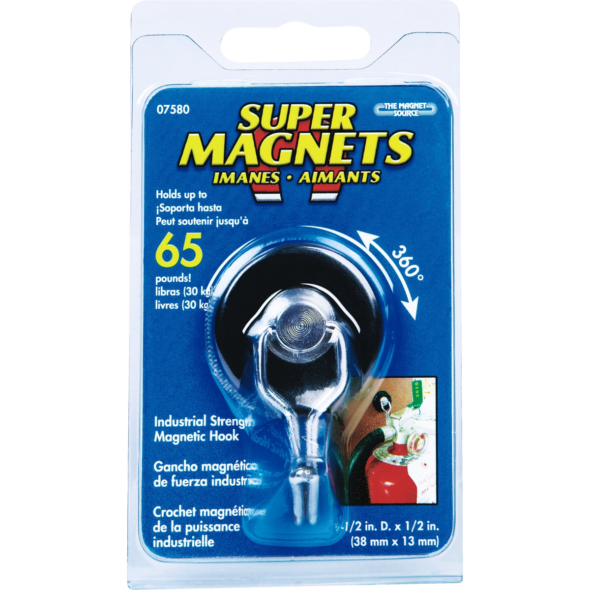 Master Magnetics 07580 Neodymium Magnet With Rotating Hook
