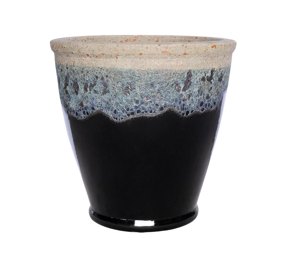 Michael Carr Designs 049121400856 Pottery Ceramic Planter, Black, 9.8 inches
