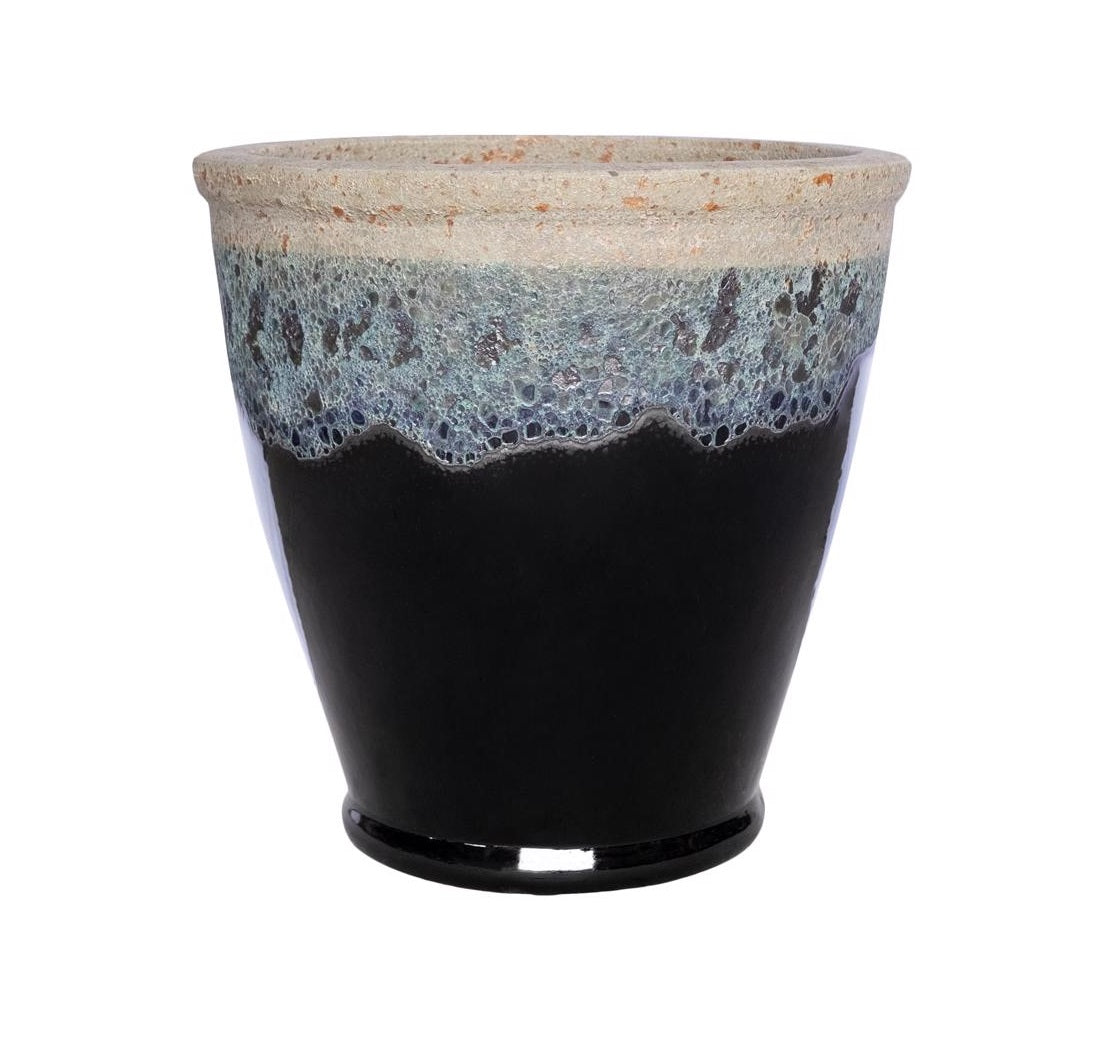 Michael Carr Designs 049121400856 Pottery Ceramic Planter, Black, 9.8 inches