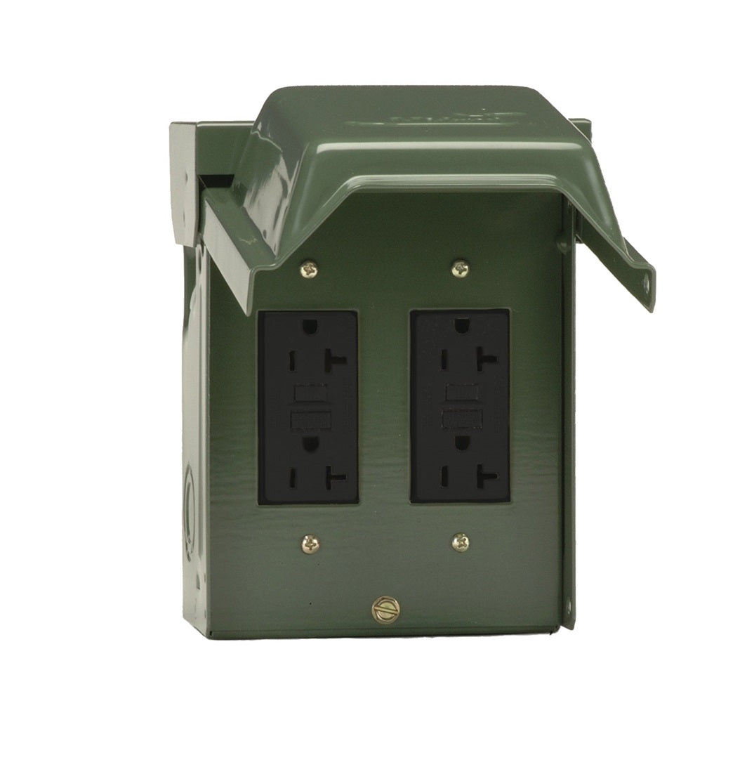Midwest Electric U012010GRP Backyard Outlet With GFI Receptacle, 20 Amp