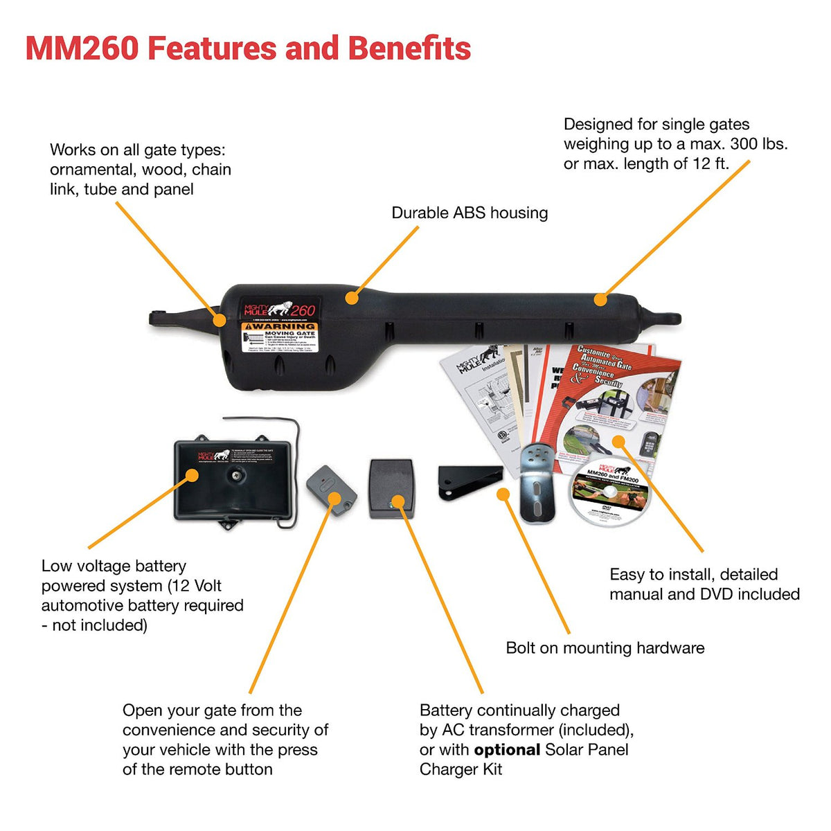 Buy mighty mule mm260 - Online store for landscape supplies & farm fencing, gate openers & keypads in USA, on sale, low price, discount deals, coupon code