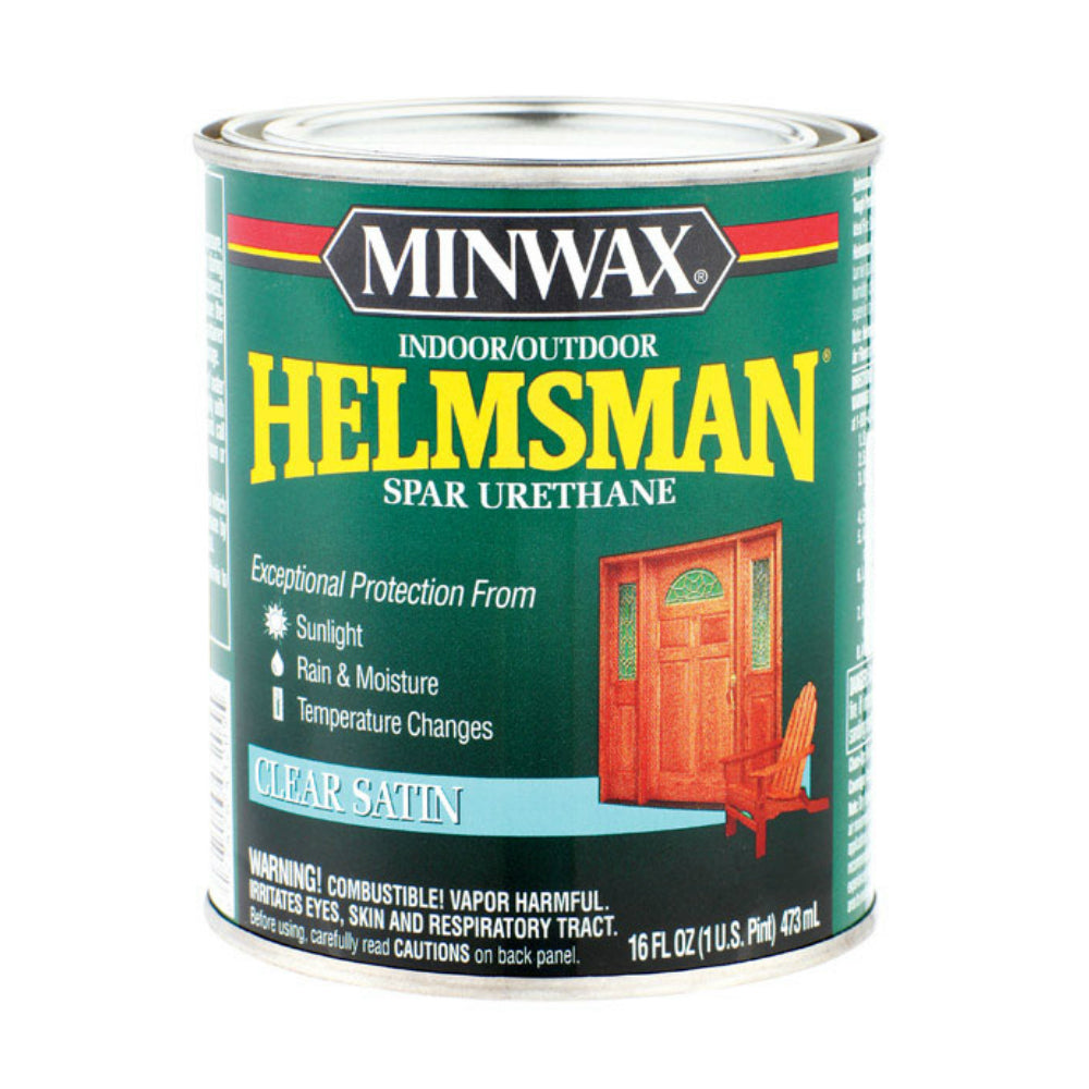 Minwax 43205000 Helmsman Spar Urethane Paint, Clear, Satin, 1 Pint
