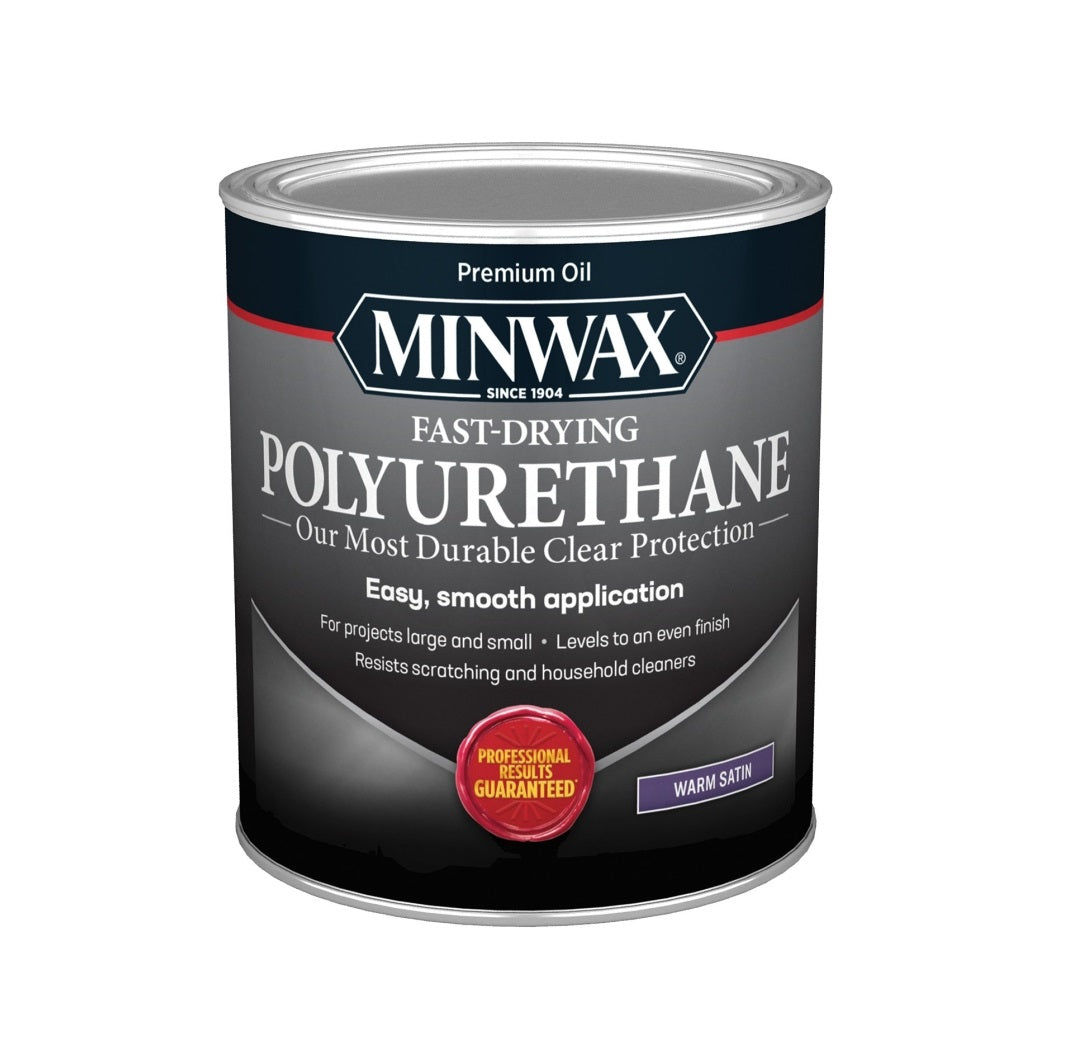 Minwax 63010444 Fast Drying Polyurethane, Quart, Satin