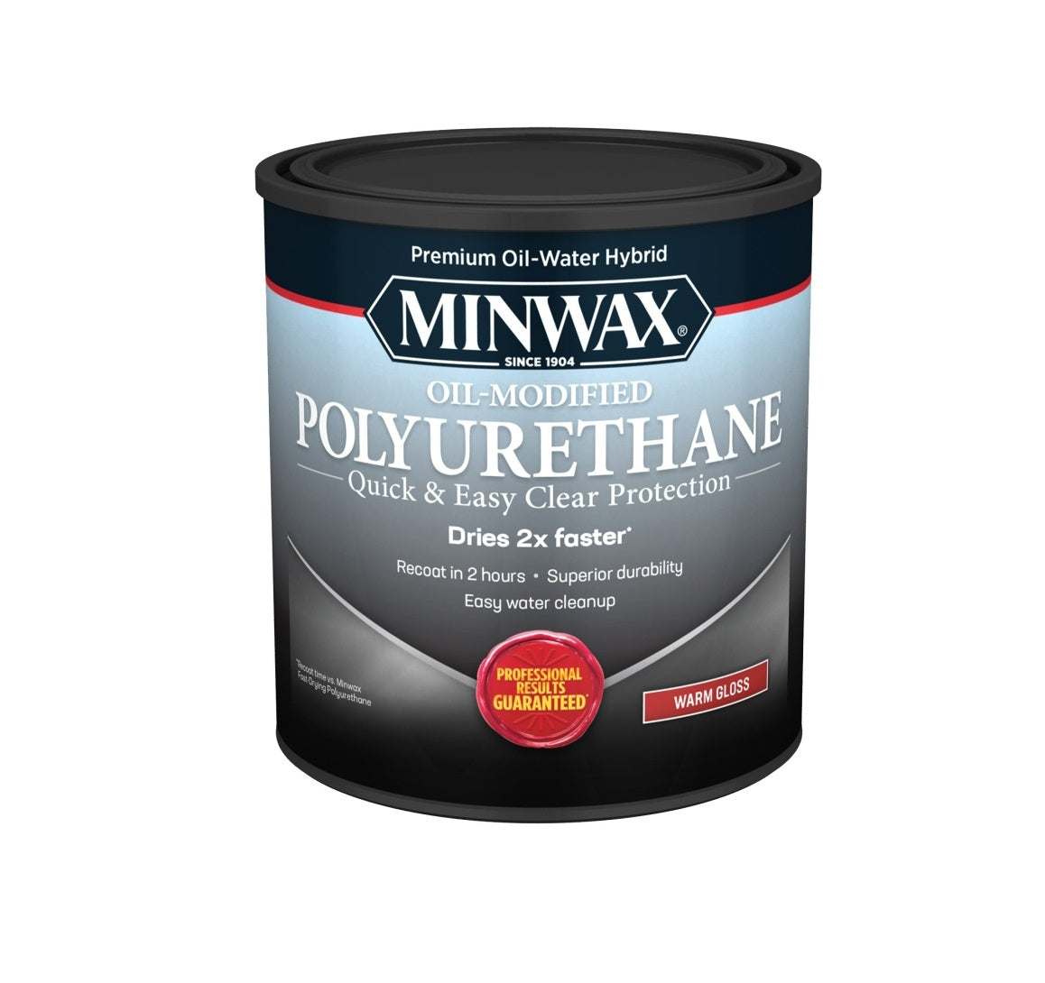 Minwax 63015 Oil-Modified Polyurethane, Warm Gloss, 1 Quart