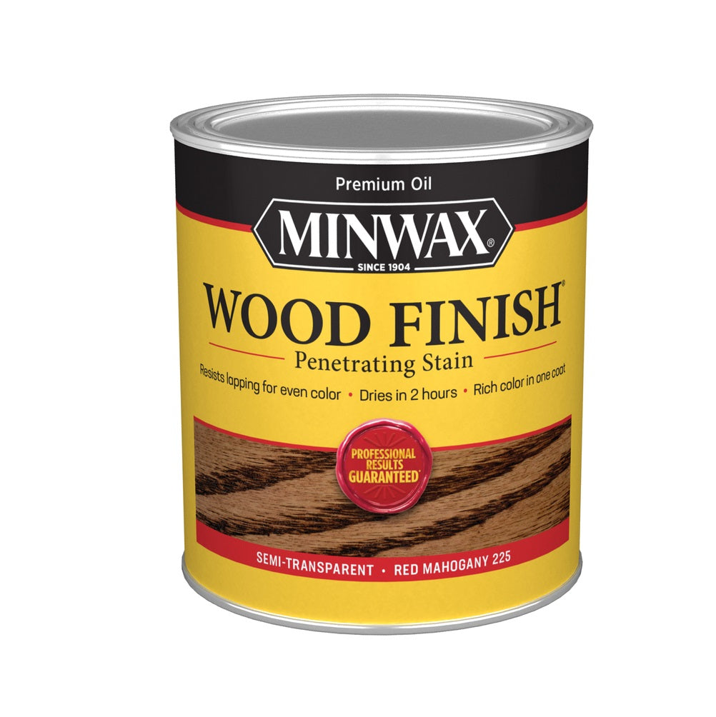 Minwax 70007444 Wood Finish Semi-Transparent Penetrating Wood Stain, Red Mahogany, 1 Quart