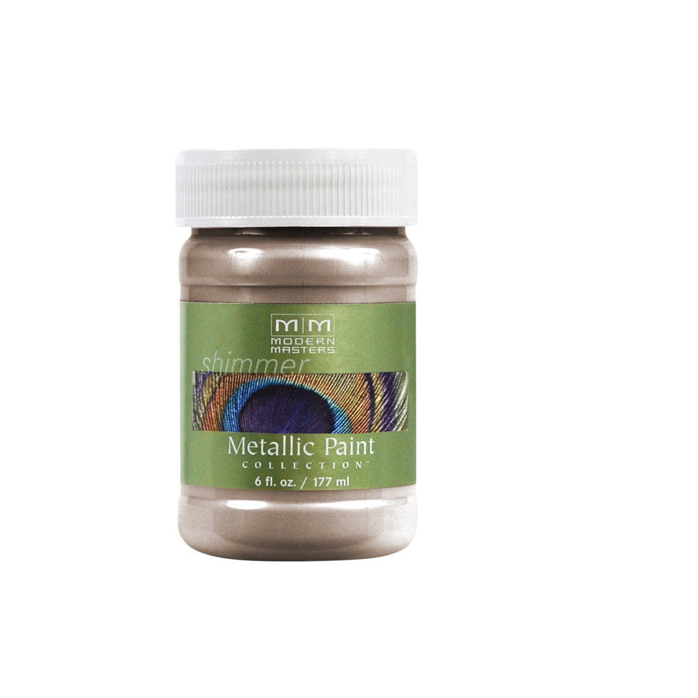 Modern Masters ME22106 Warm Silver Water-Based Metallic Paint, 6 Oz