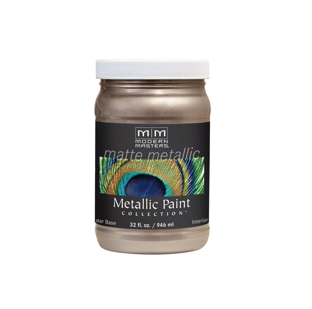 Modern Masters MM22132 Matte Metallic Paint, Warm Silver, 1 Quart