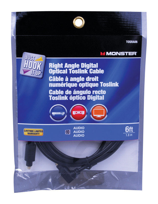 Monster JHIU0025 Just Hook It Up Digital Optical Toslink Cable, 6' Long