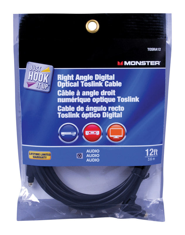 Monster JHIU0026 Just Hook It Up Digital Optical Toslink Cable, 12' Long