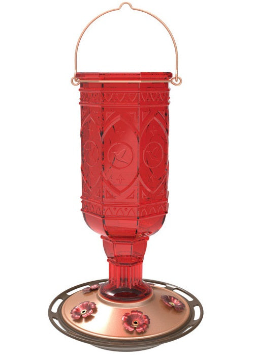 More Birds 76 Jeweled Glass Bottle Hummingbird Feeder, 20 Oz Capacity