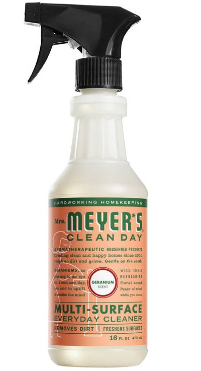 Mrs. Meyer's Clean Day 13441 Multi-Surface Everyday Cleaner, 16 Oz, Geranium