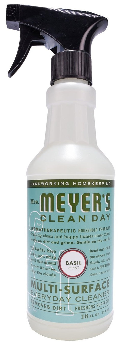 Mrs. Meyer's Clean Day 14441 Multi Surface Cleaner Spray, Basil Scent, 16 Oz