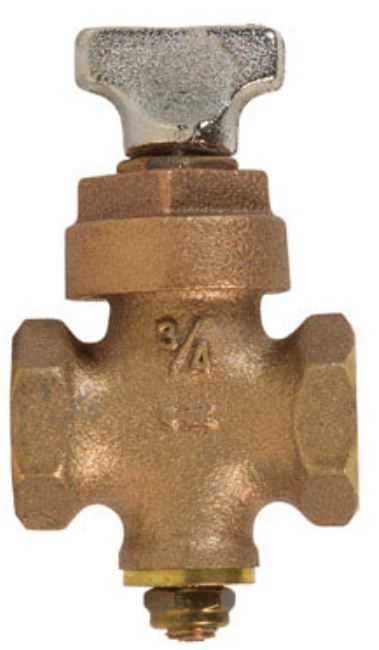 Mueller 105-904NL Stop & Drain Valve, 3/4" Ips, Ground Key