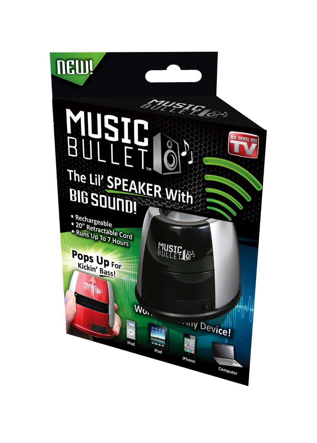 Music Bullet MUBLT12 Mini Portable Speaker, Runs Upto 7 Hours