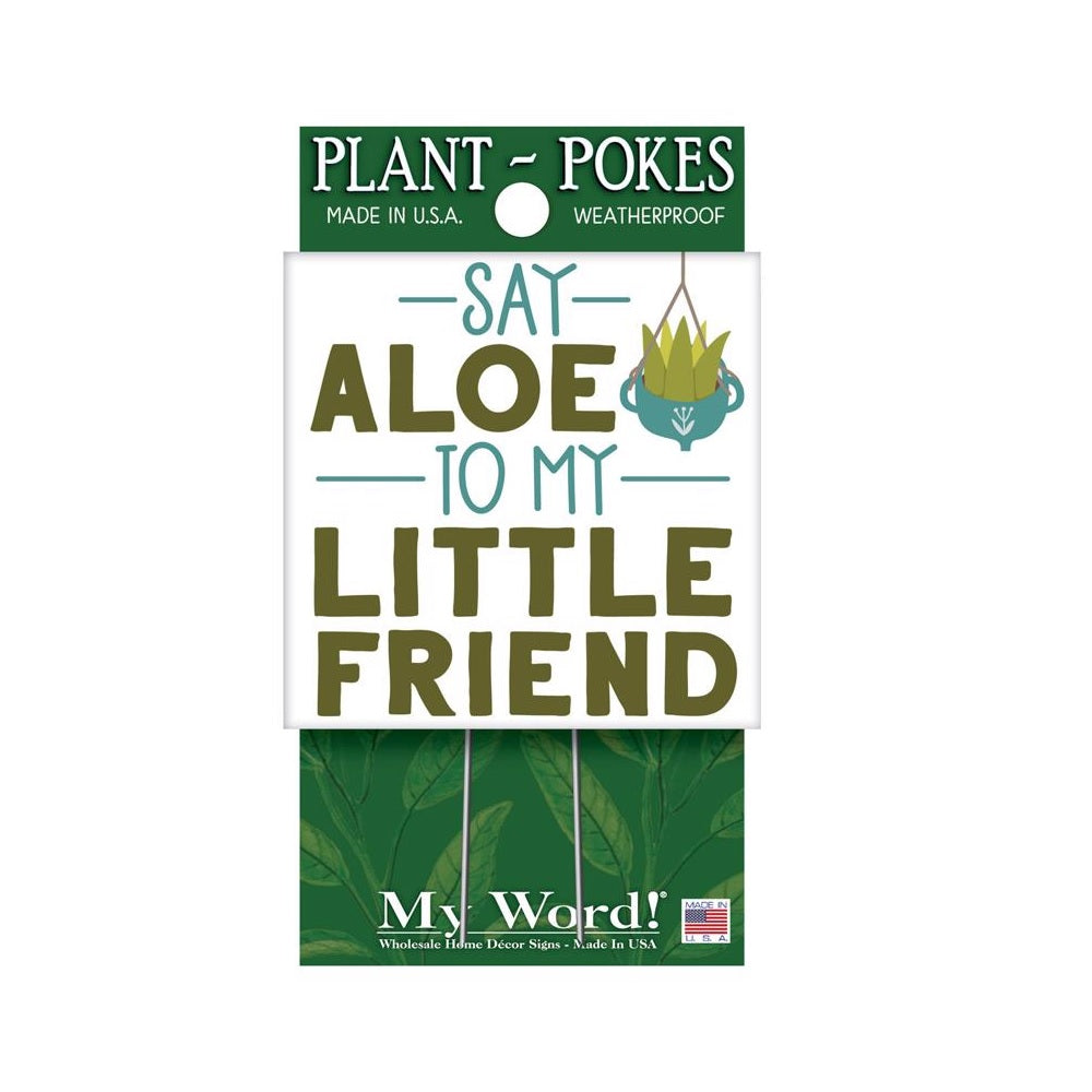 My Word 77814 Say Aloe To My Little Friend Plant Pokes, Multicolored
