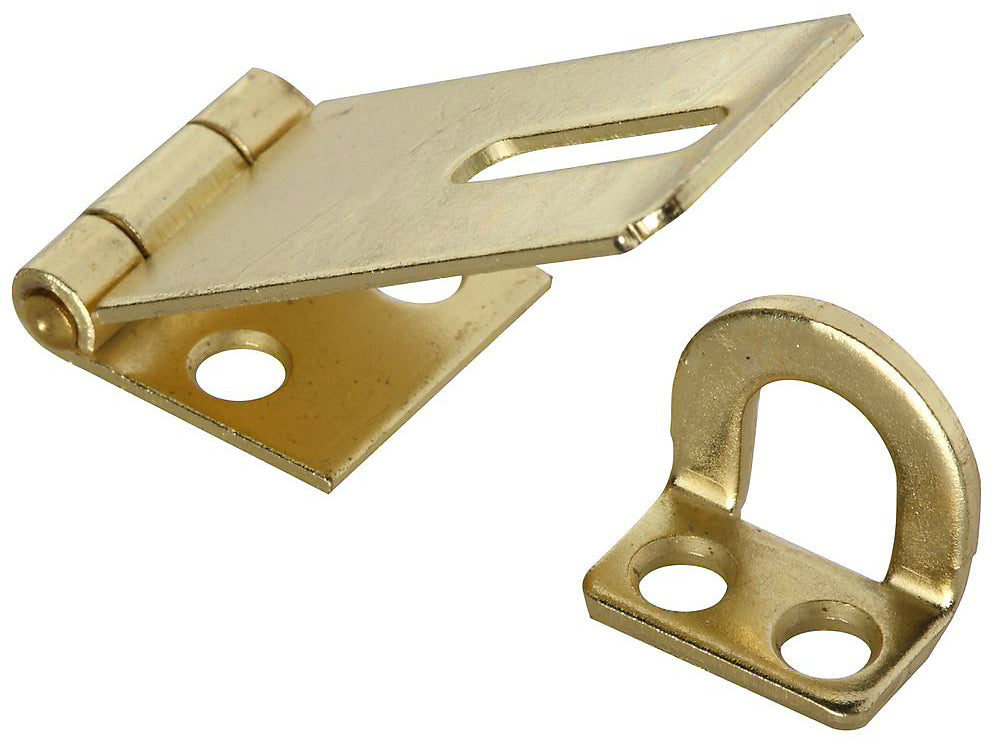 National Hardware N102-053 Non-Swivel Safety Hasp, 1-3/4", Brass