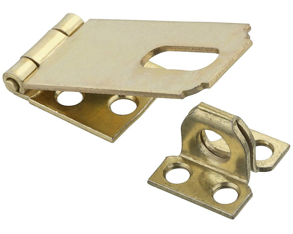 National Hardware N102-178 Non-Swivel Safety Hasp, 2-1/2", Brass