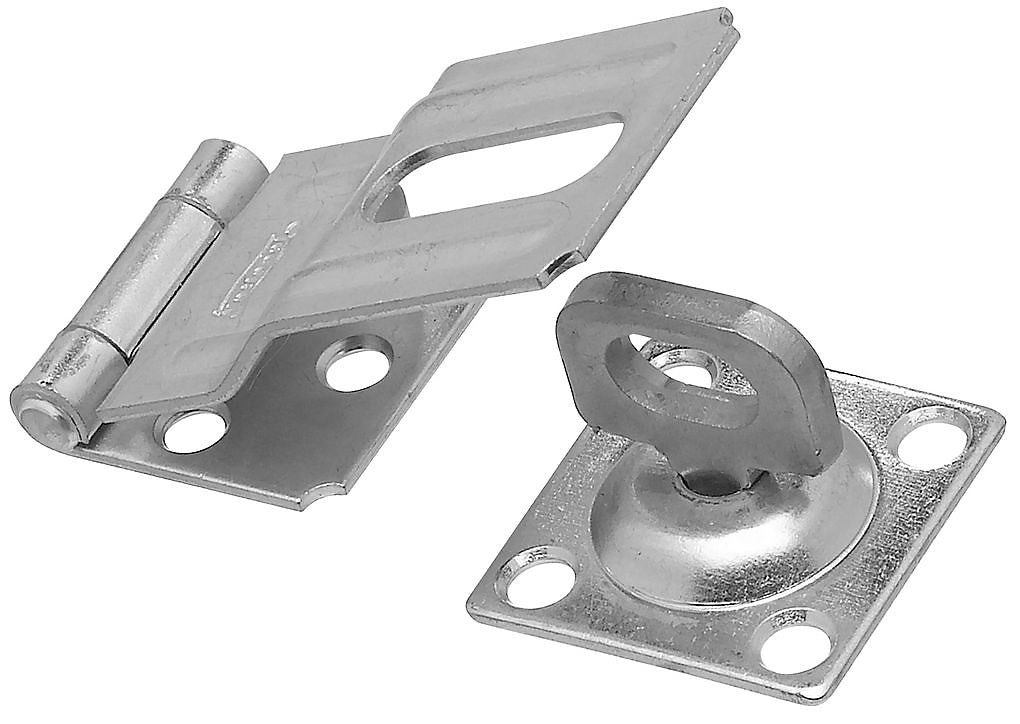 National Hardware N102-855 V32 Swivel Staple Safety Hasp, Hot Rolled Steel, Zinc Plated, 3-1/4"