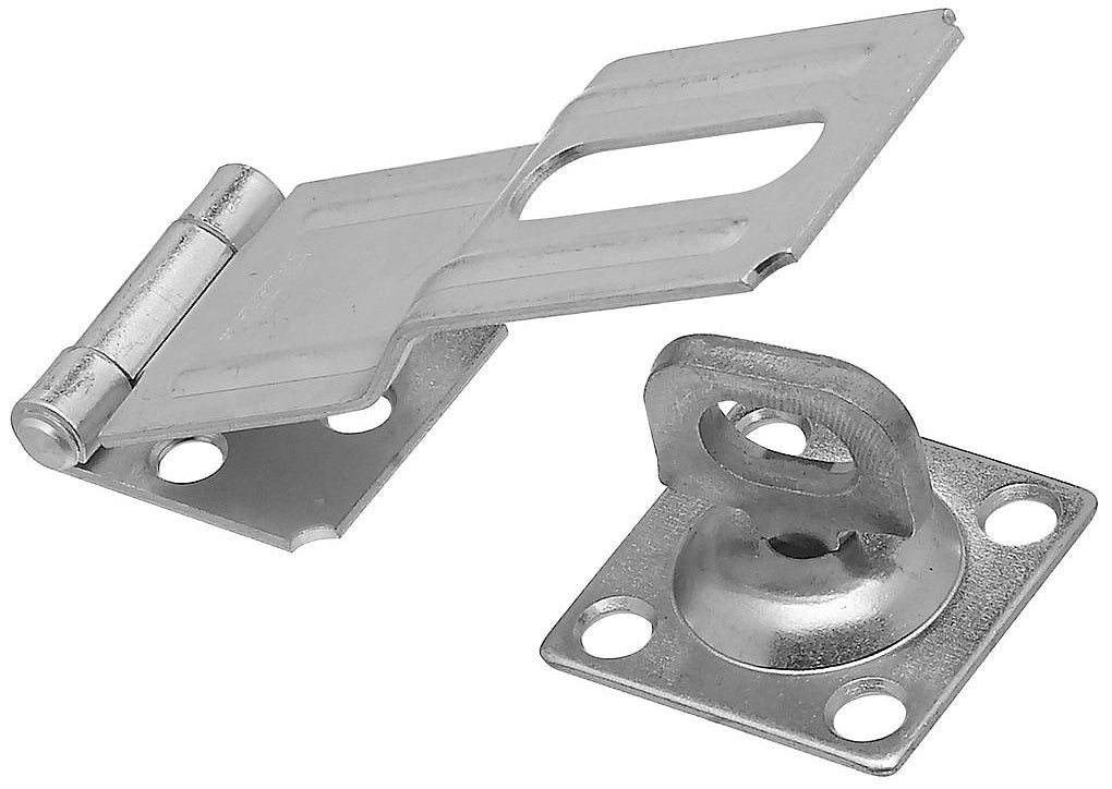 National Hardware N102-921 V32 Swivel Staple Safety Hasp, Hot Rolled Steel, Zinc Plated, 4-1/2"