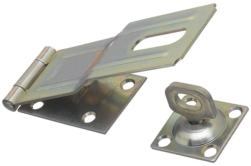 National Hardware N102-962 V32 Swivel Staple Safety Hasp, Hot Rolled Steel, Zinc Plated, 6"