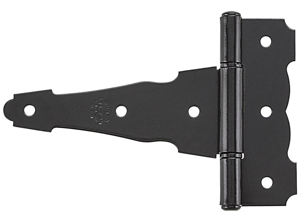 National Hardware N109-041 841 Ornamental/Reversible T Hinges, 4", Black