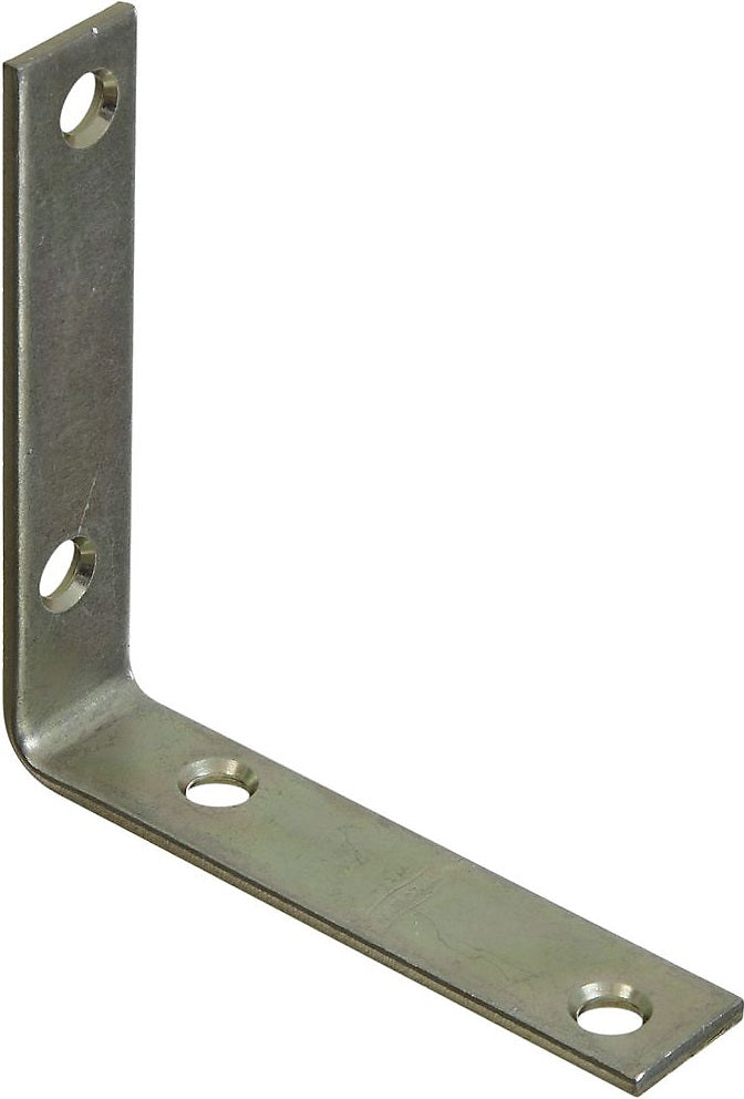 National Hardware N113-399 V115 Flat Corner Brace, 3-1/2" x 3/4", Zinc Plated, 4/CD