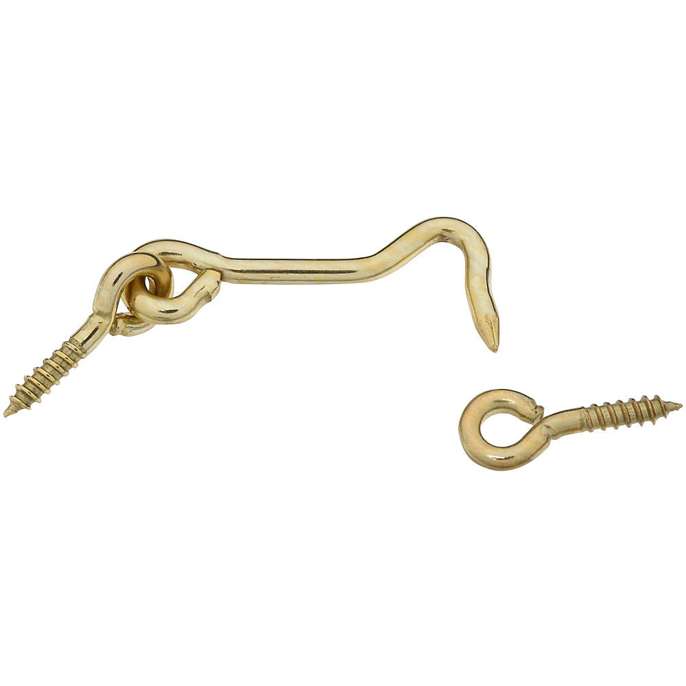 National Hardware N118-117 V2001 Hook and Eye, Solid Brass, 2"