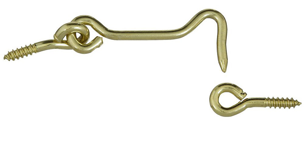 National Hardware N118-133 V2001 Hook and Eye, Solid Brass, 2-1/2"