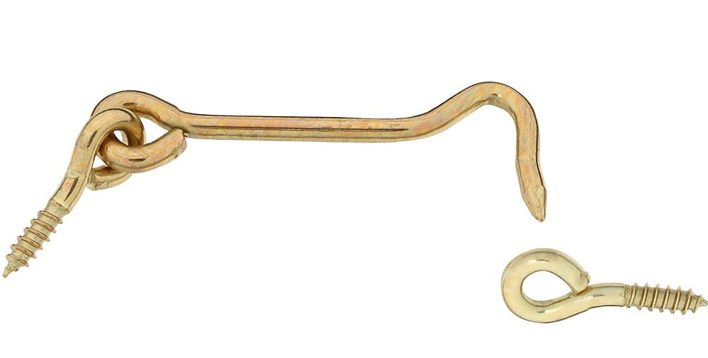 National Hardware N118-158 V2001 Hook And Eye, 3", Solid Brass