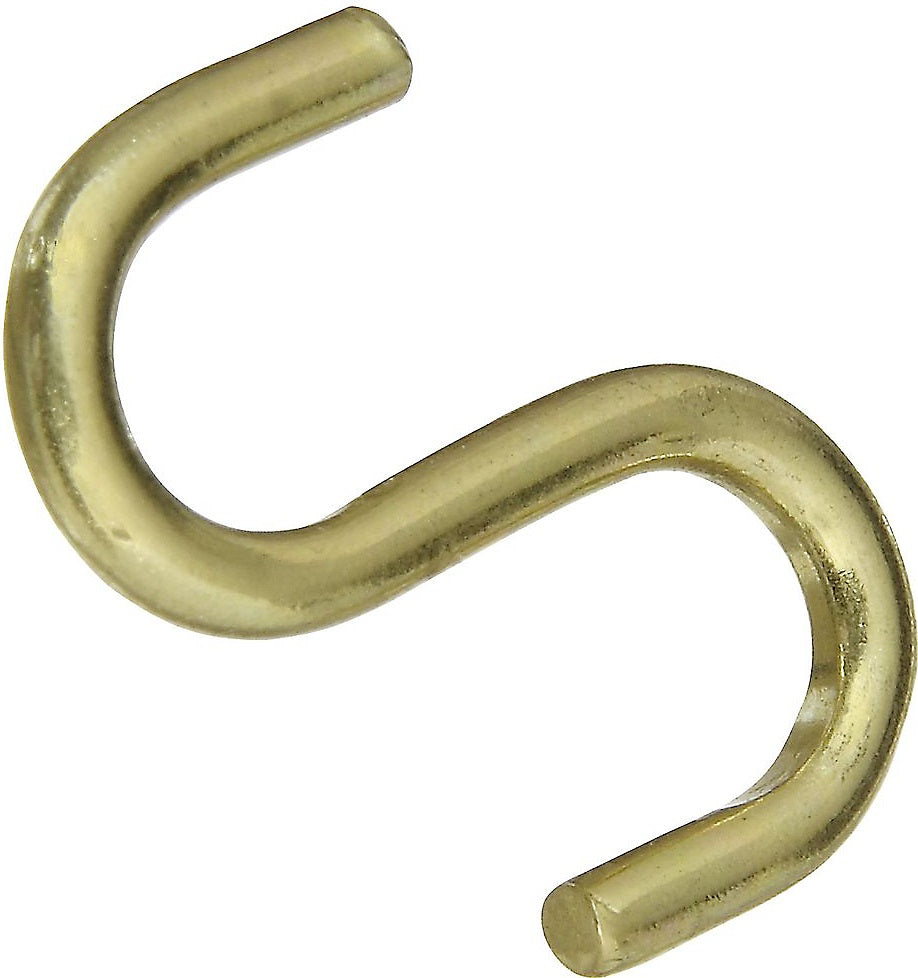 National Hardware N121-806 V2077 Open S-Hook, 1", Solid Brass