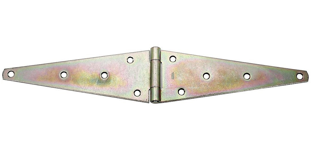 National Hardware N127-910 Heavy Strap Hinge, 12 Gauge Steel, Zinc Plated, 12"L