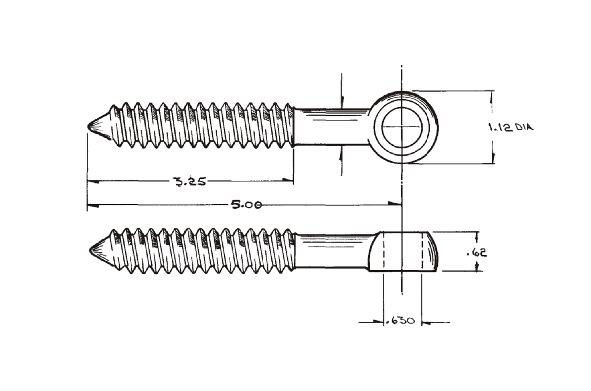 National Hardware N131-227 Hinge Screw Eye, Zinc Plated, 5/8" x 5"