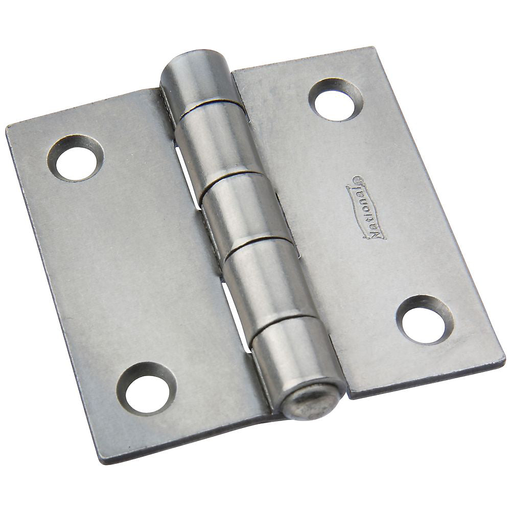 National Hardware N140-368 505BC Non-Removable Pin Hinges, Plain Steel, 2"
