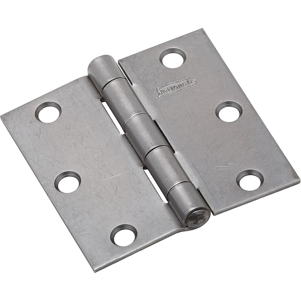National Hardware N140-467 505BC Non-Removable Pin Hinges, Plain Steel, 3"