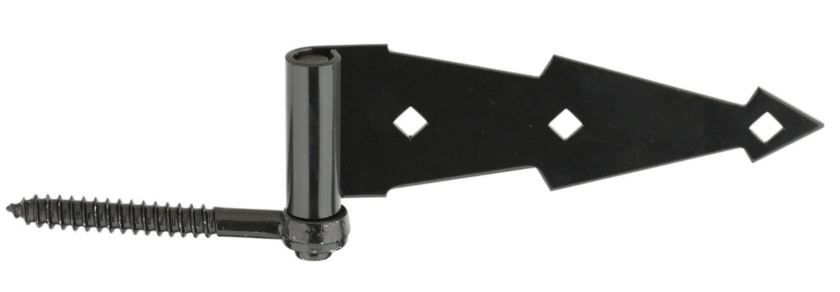 National Hardware N165-464 V844 Ornamental Hook and Strap Hinge, 7", Black