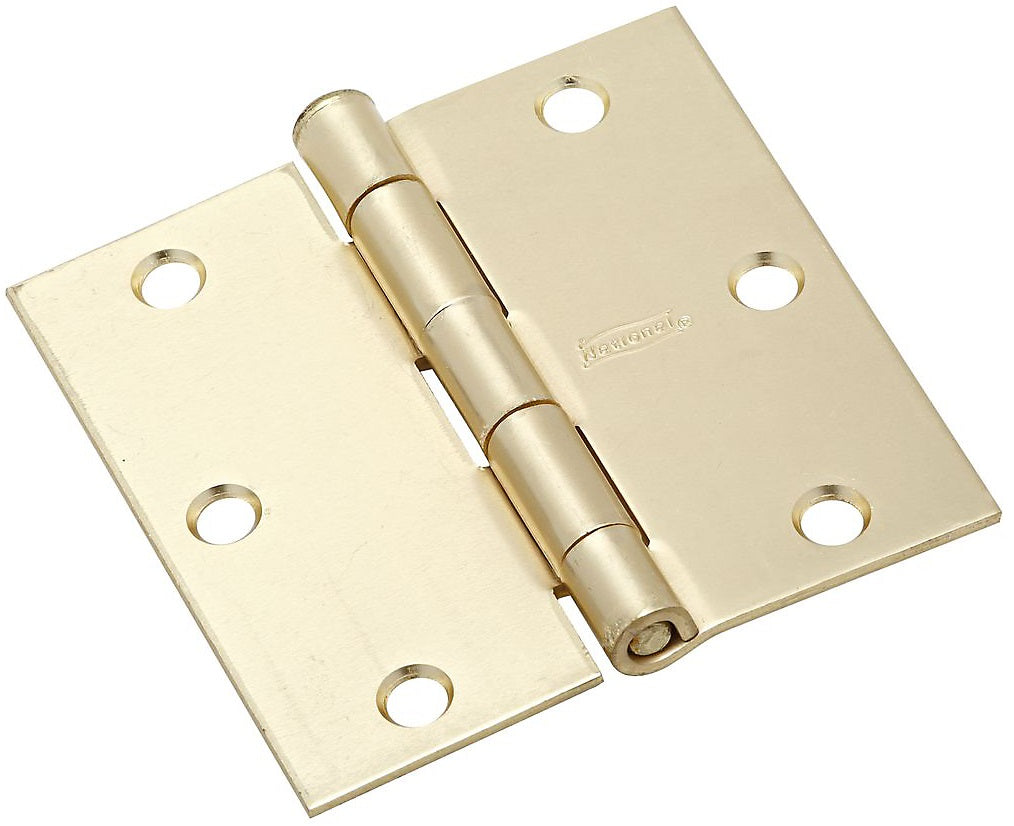 National Hardware N176-628 V512 Door Hinge, 3-1/2", Satin Brass