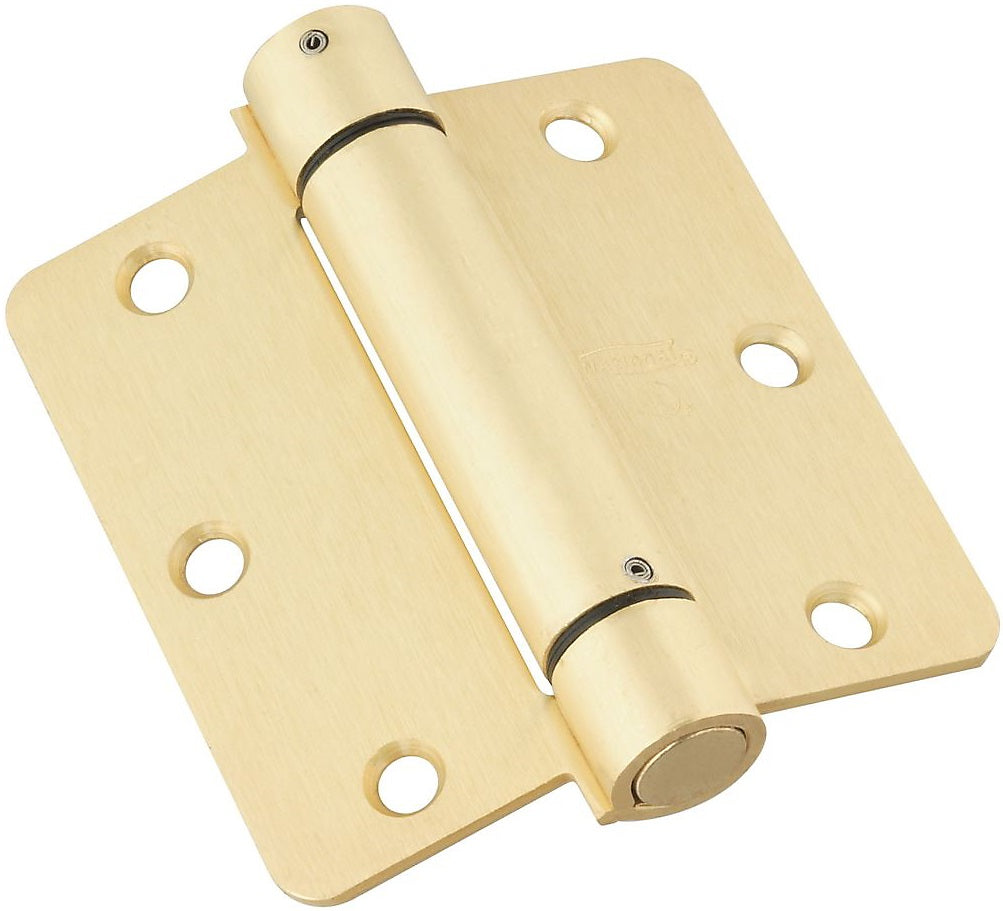 National Hardware N185-199 V521 Round Corner Spring Hinge, Brass