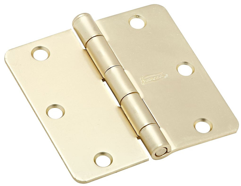 National Hardware N186-916 512RC Door Hinges, 3-1/2", Satin Brass