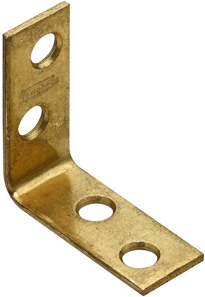 National Hardware N190-827 Flat Corner Brace, 1-1/2" x 5/8", Bright Brass
