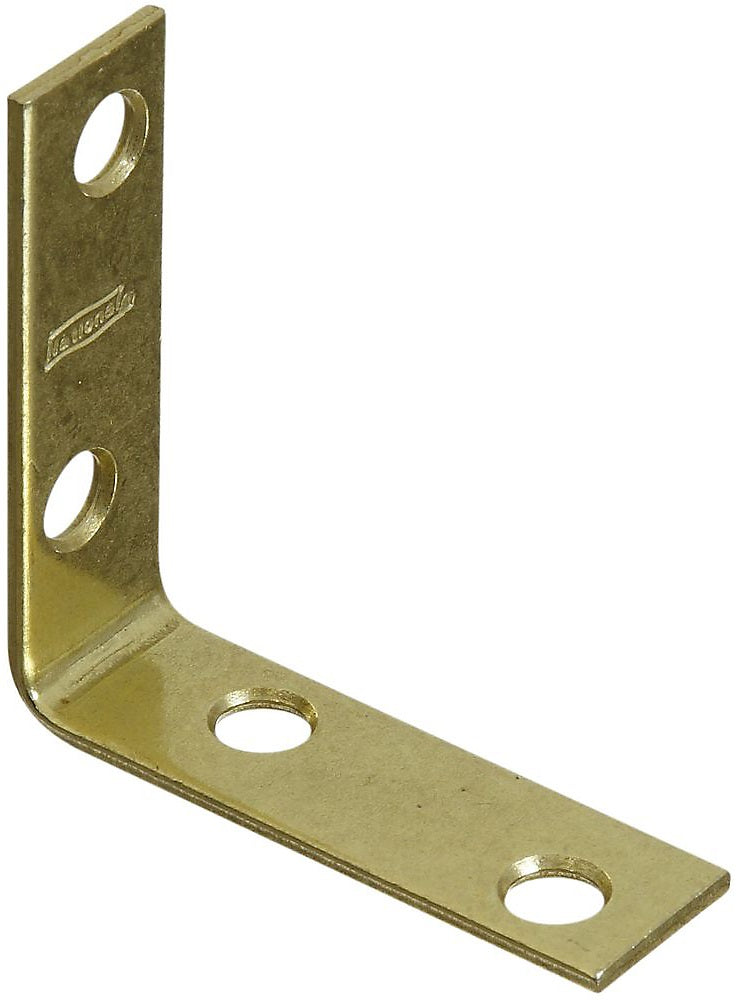 National Hardware N190-835 Flat Corner Brace, 2" x 5/8", Bright Brass
