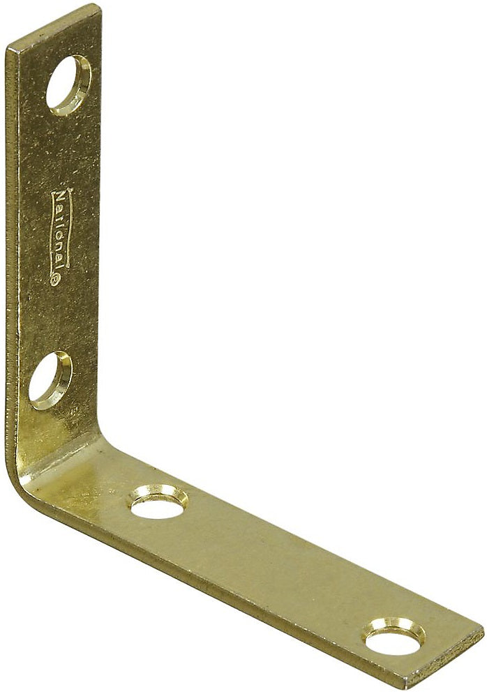 National Hardware N190-843 Flat Corner Brace, 2-1/2" x 5/8", Bright Brass