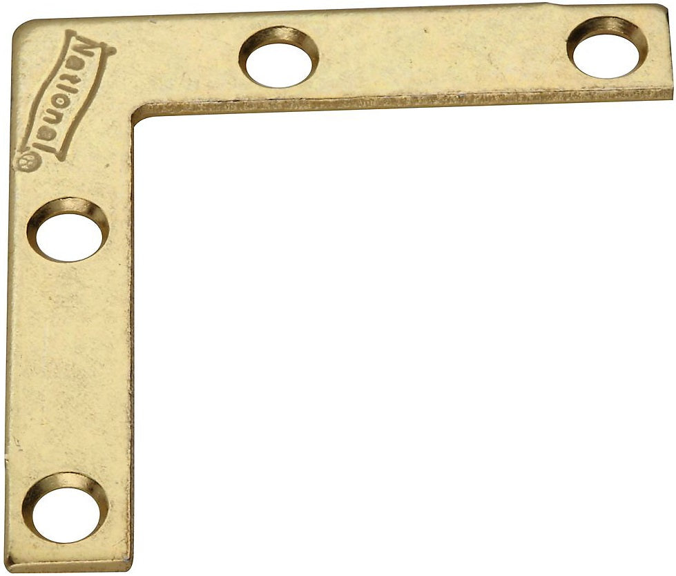 National Hardware N190-876 V117 Flat Corner Brace, Bright Brass