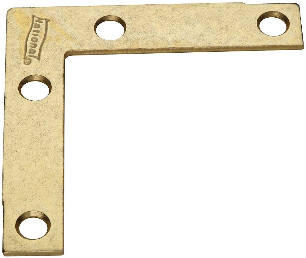National Hardware N190-884 Flat Corner Brace, 2-1/2" x 1/2", Bright Brass