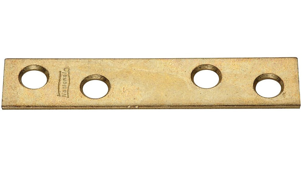 National Hardware N191-007 V118 Mending Brace, 3" x 5/8", Bright Brass, 4/CD