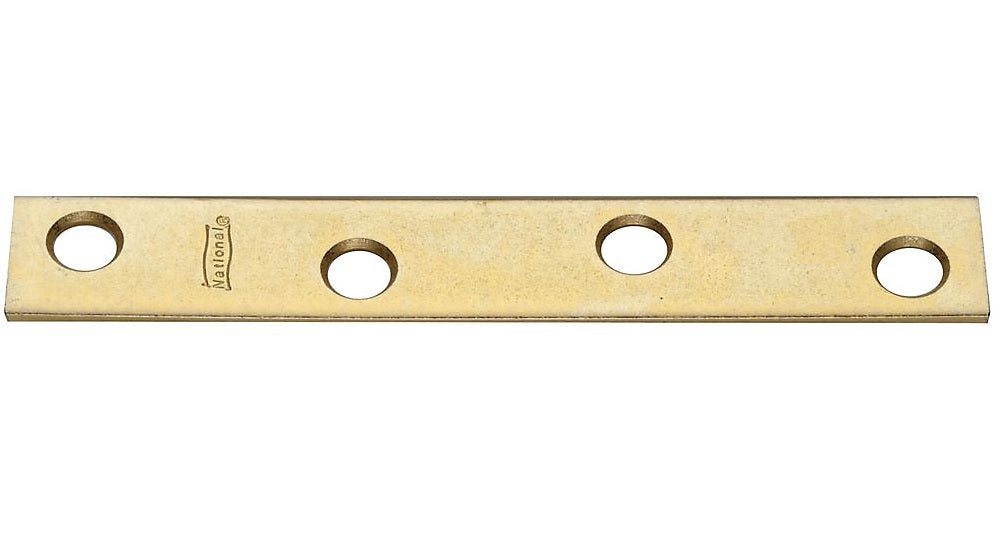 National Hardware N191-056 Mending Brace, 4" x 5/8", Bright Brass