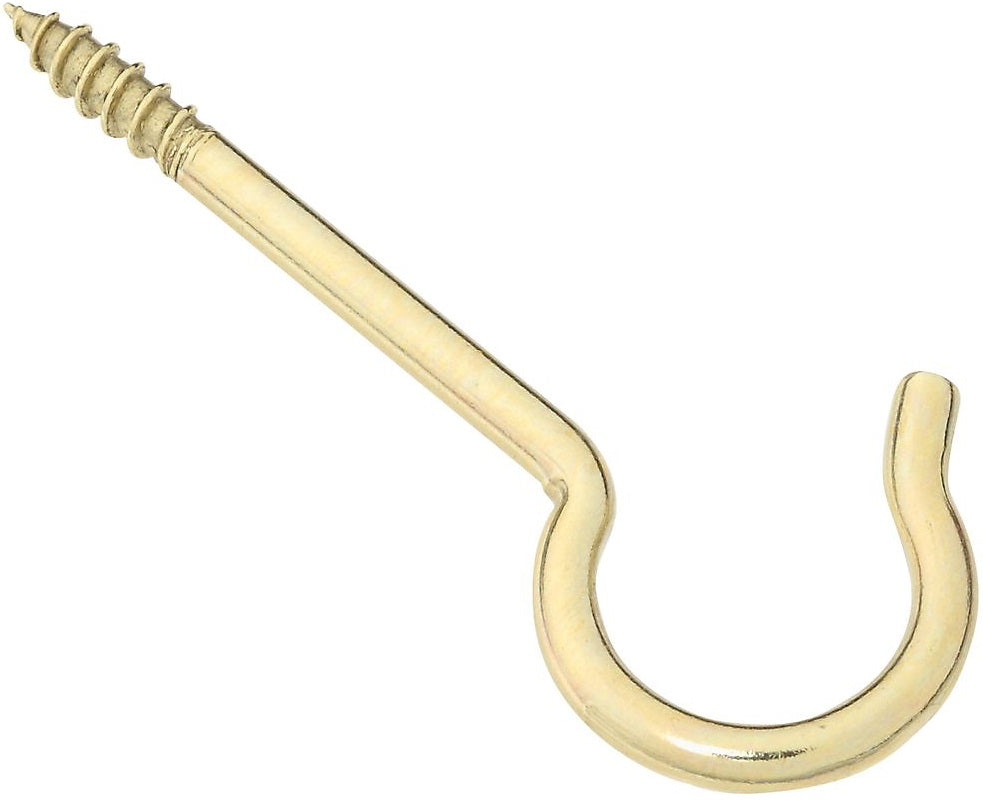National Hardware N192-278 V2041 Ceiling Hook, #6, 3-3/8", Solid Brass