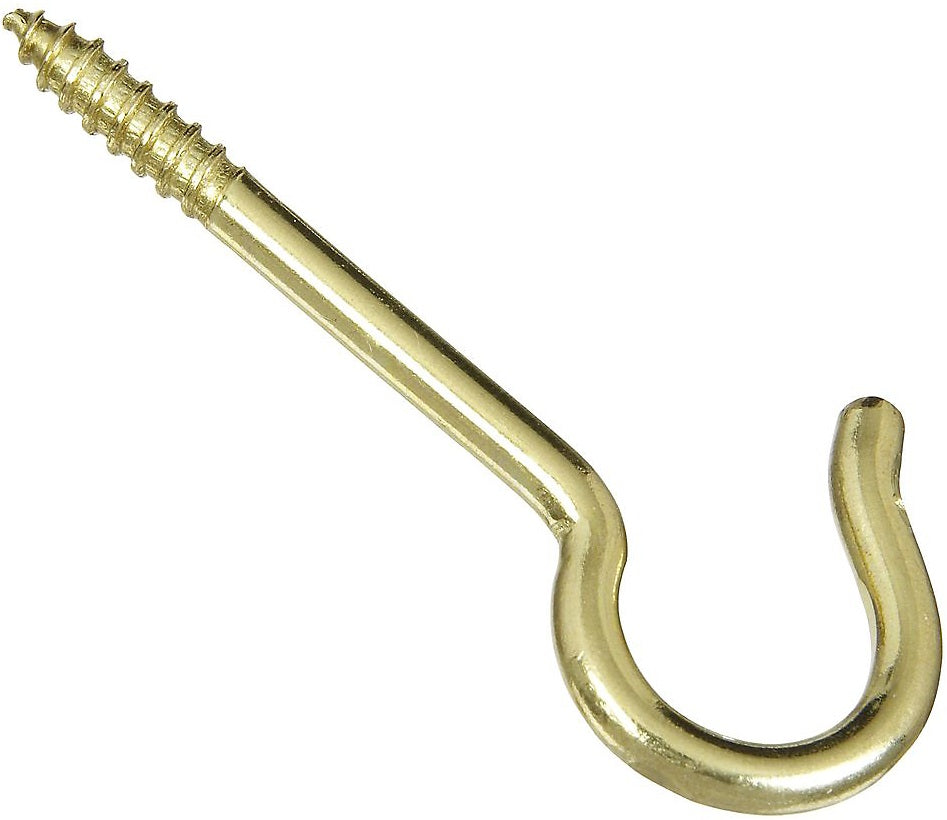 National Hardware N192-286 V2041 Ceiling Hook, #8, 2-9/16", Solid Brass