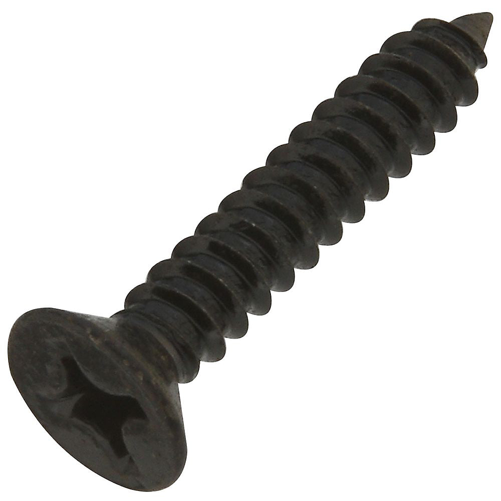 National Hardware N224-386 Wood Screw, #12 x 1-1/4", Steel, Black