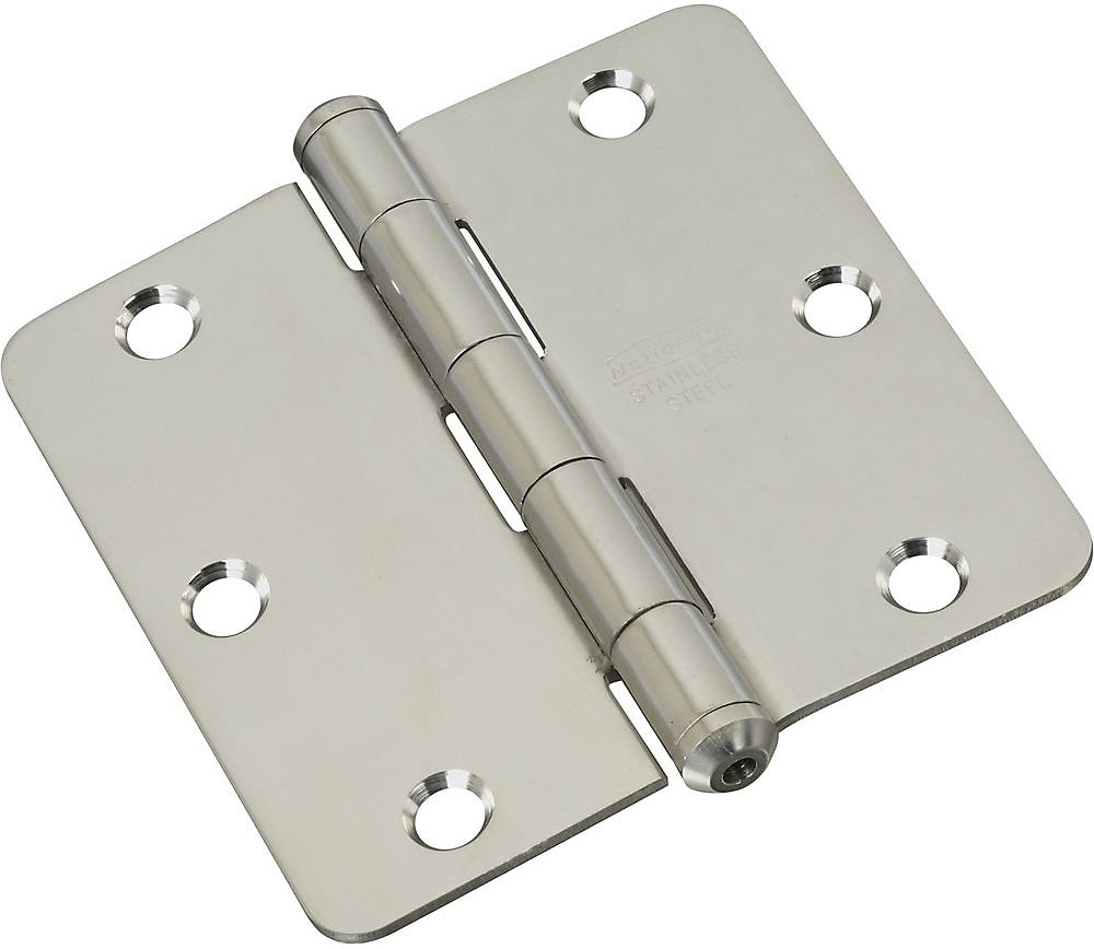 National Hardware N225-946 V514RC Stainless Steel Door Hinge, 3-1/2"