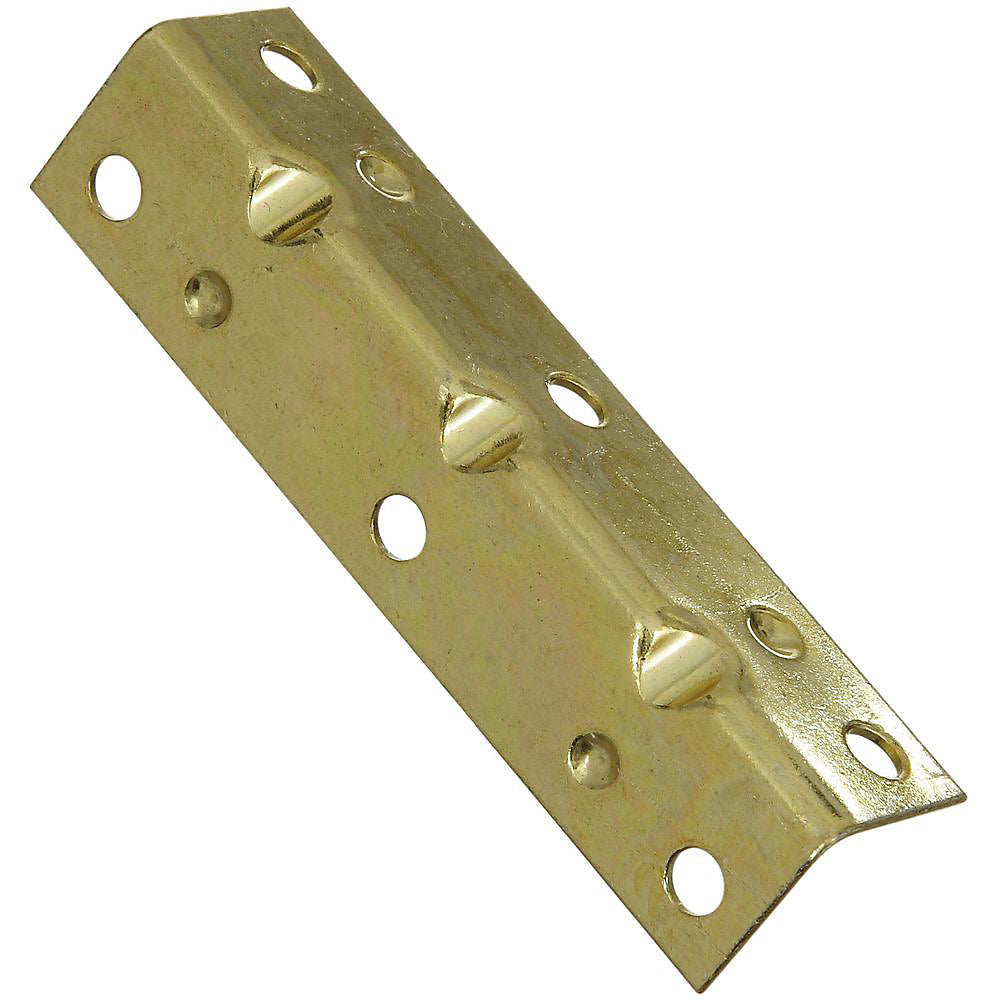 National Hardware N226-274 V113 Corner Braces, Brass, 3-1/2" x 3/4"